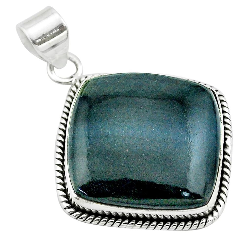 22.07cts natural blue swedish slag 925 sterling silver pendant jewelry t53552