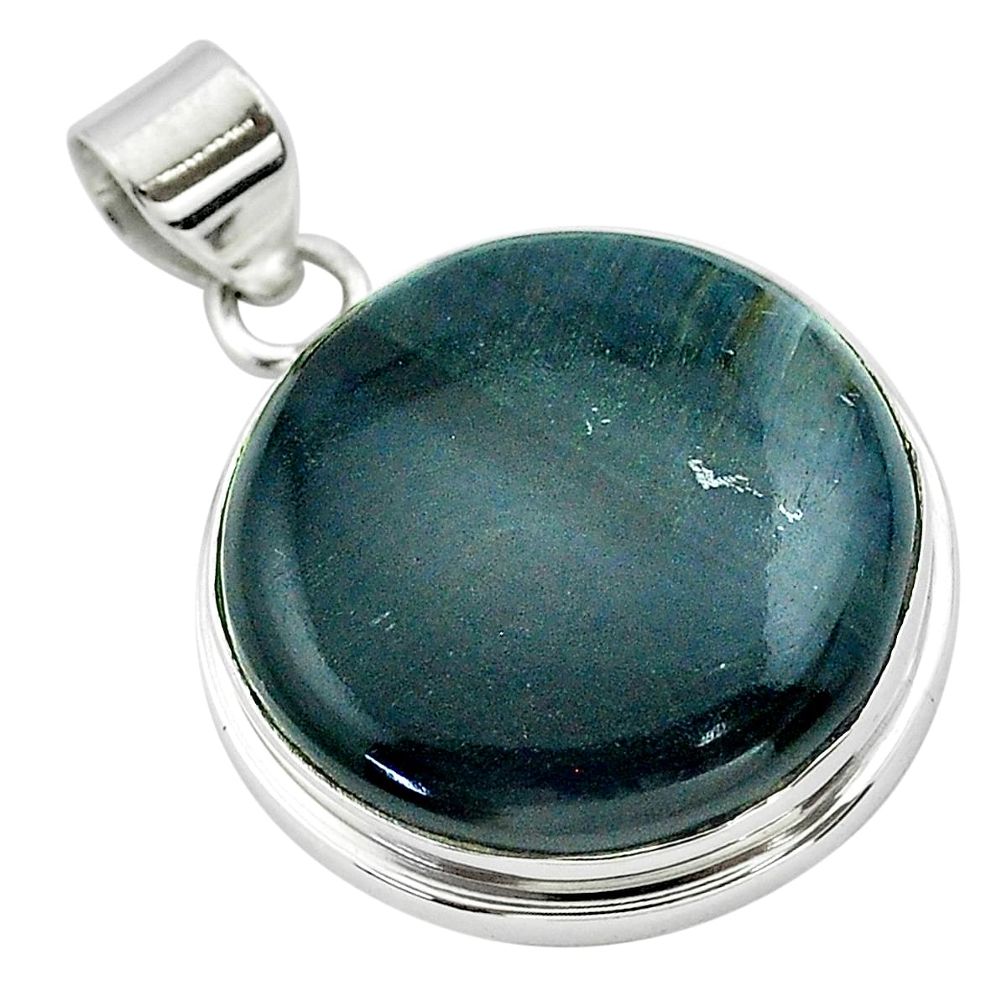 23.48cts natural blue swedish slag 925 sterling silver pendant jewelry t53556