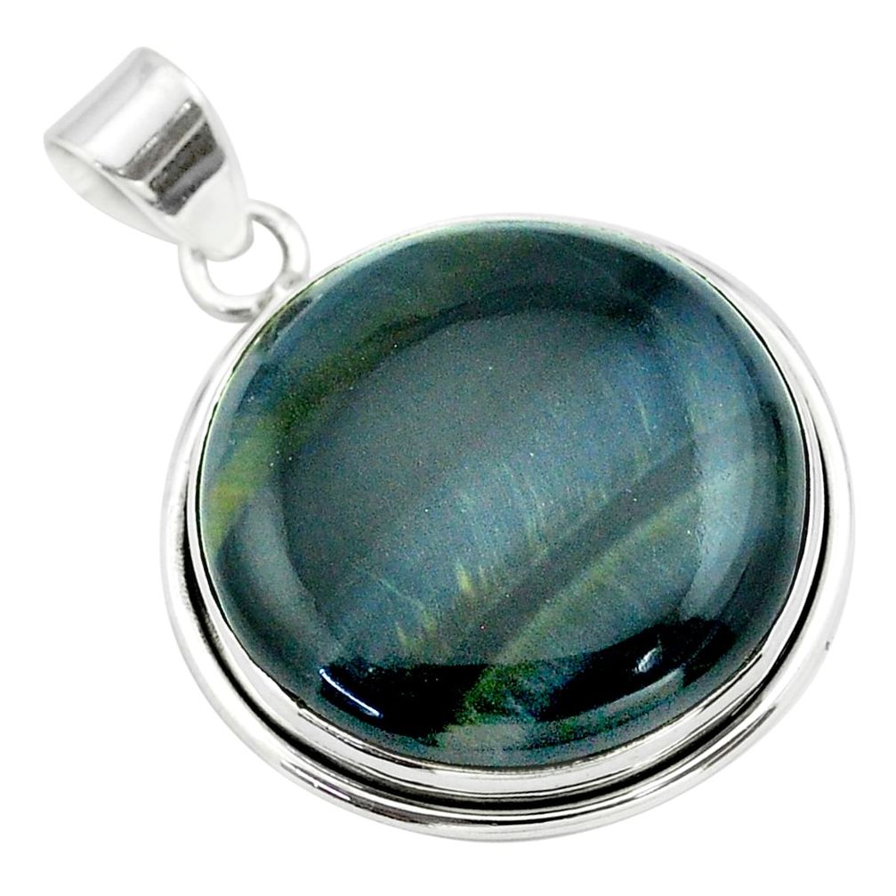 23.06cts natural blue swedish slag 925 sterling silver pendant jewelry t53560