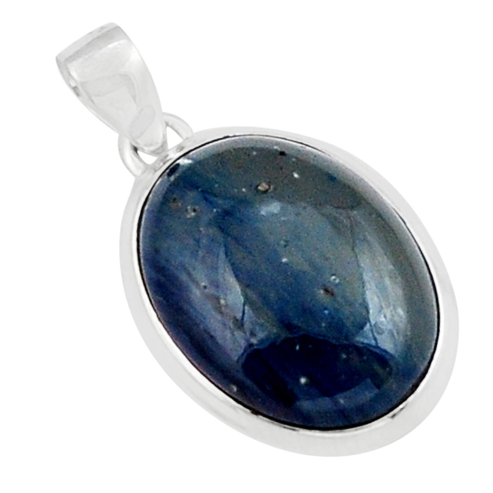 12.55cts natural blue swedish slag 925 sterling silver pendant jewelry y23612