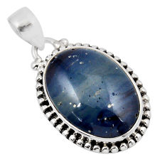 15.10cts natural blue swedish slag 925 sterling silver pendant jewelry y47573