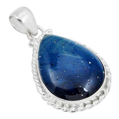 15.50cts natural blue swedish slag 925 sterling silver pendant jewelry y5113