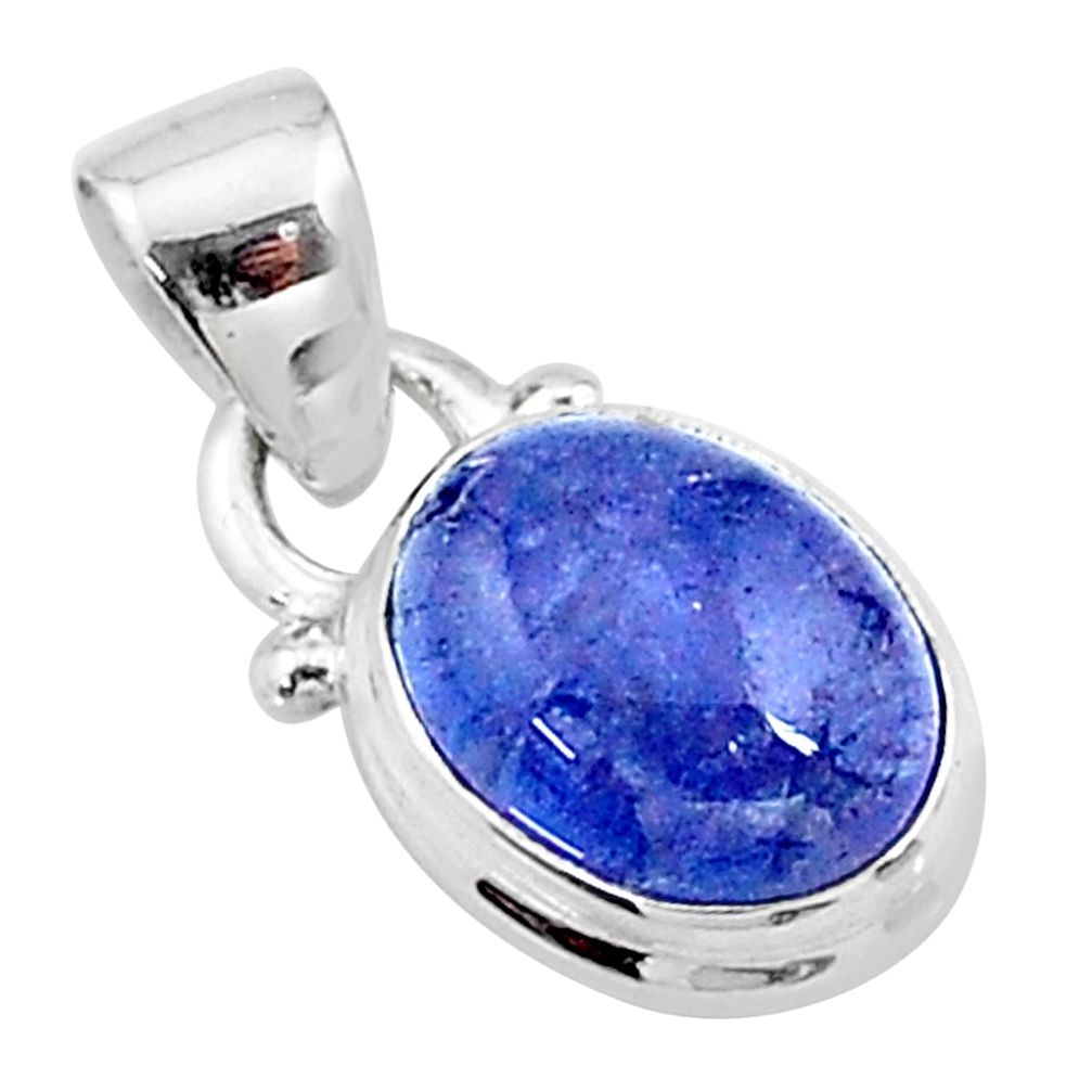 4.22cts natural blue tanzanite 925 sterling silver pendant jewelry t19028