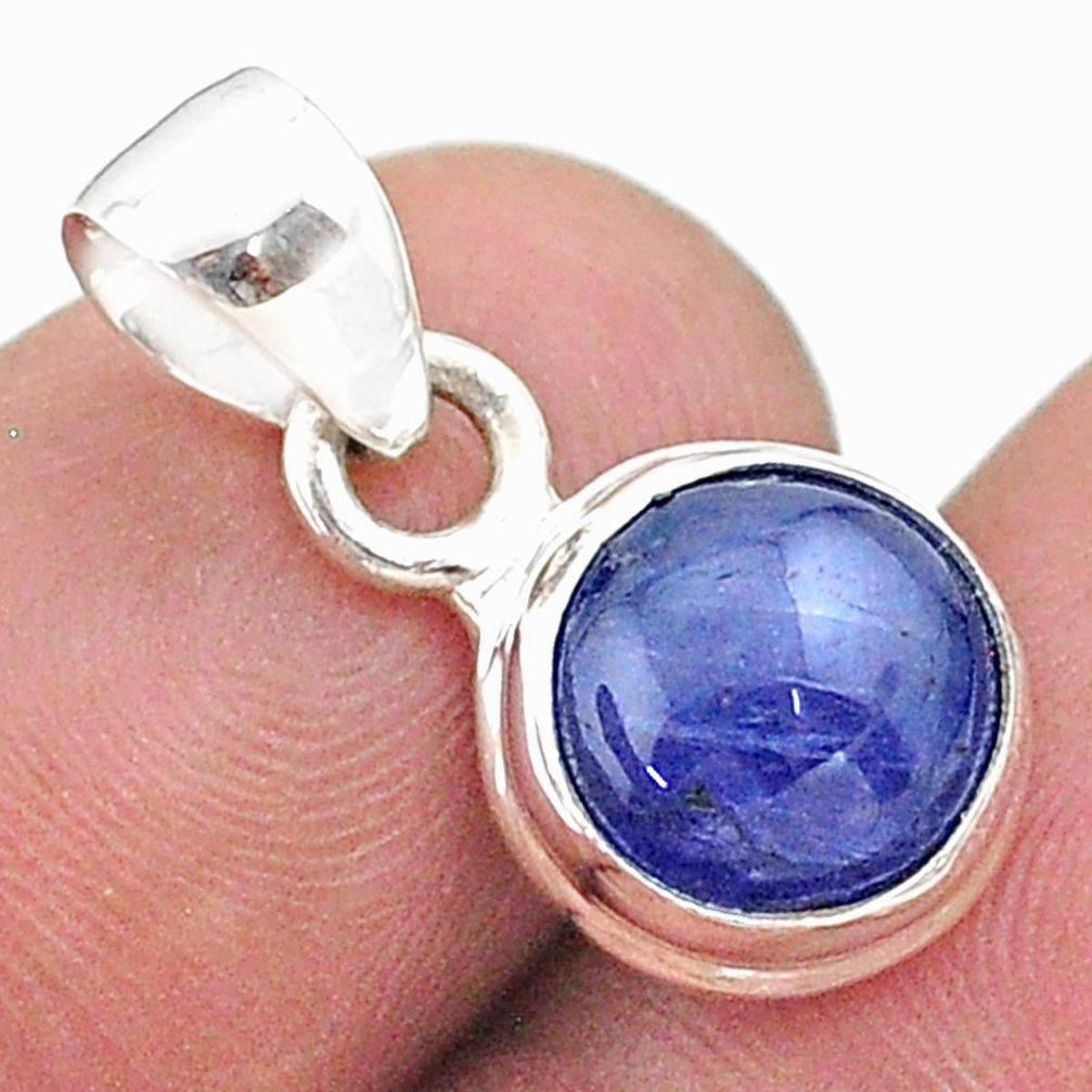 5.00cts natural blue tanzanite 925 sterling silver pendant jewelry t44695