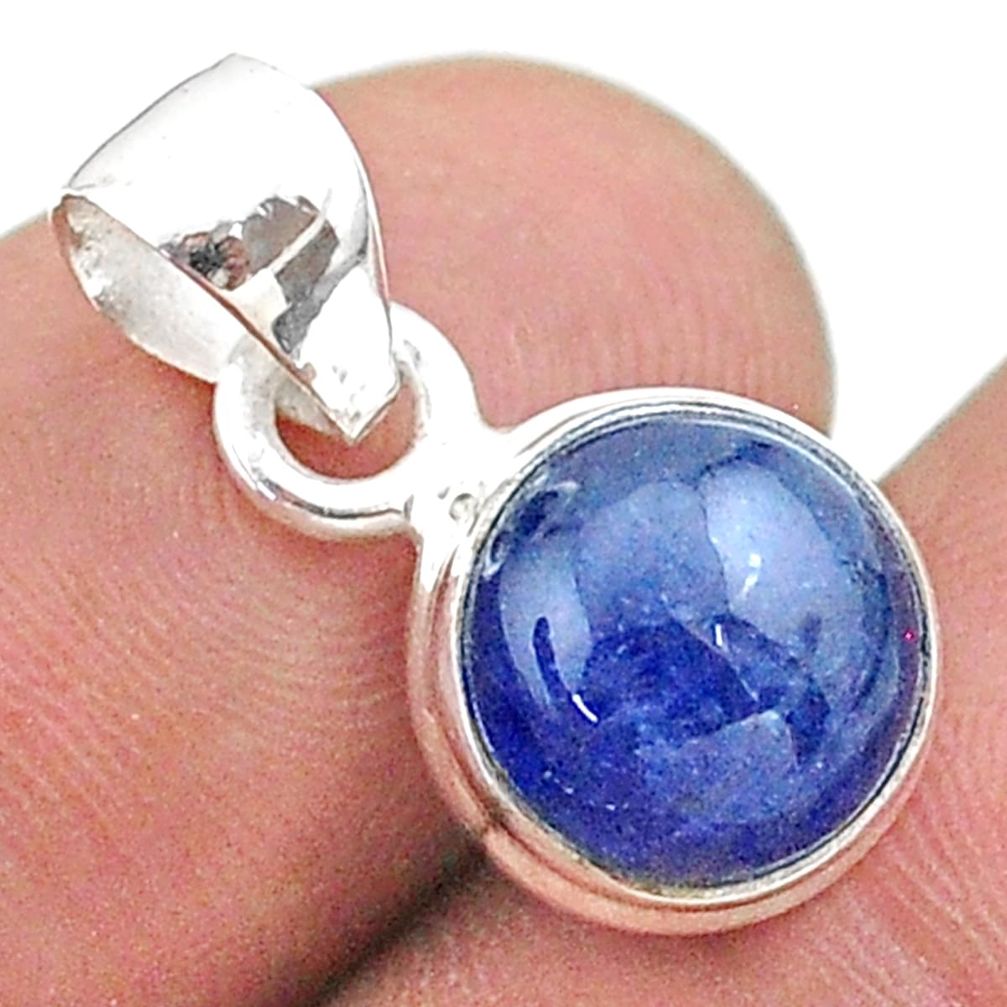 5.83cts natural blue tanzanite 925 sterling silver pendant jewelry t44699