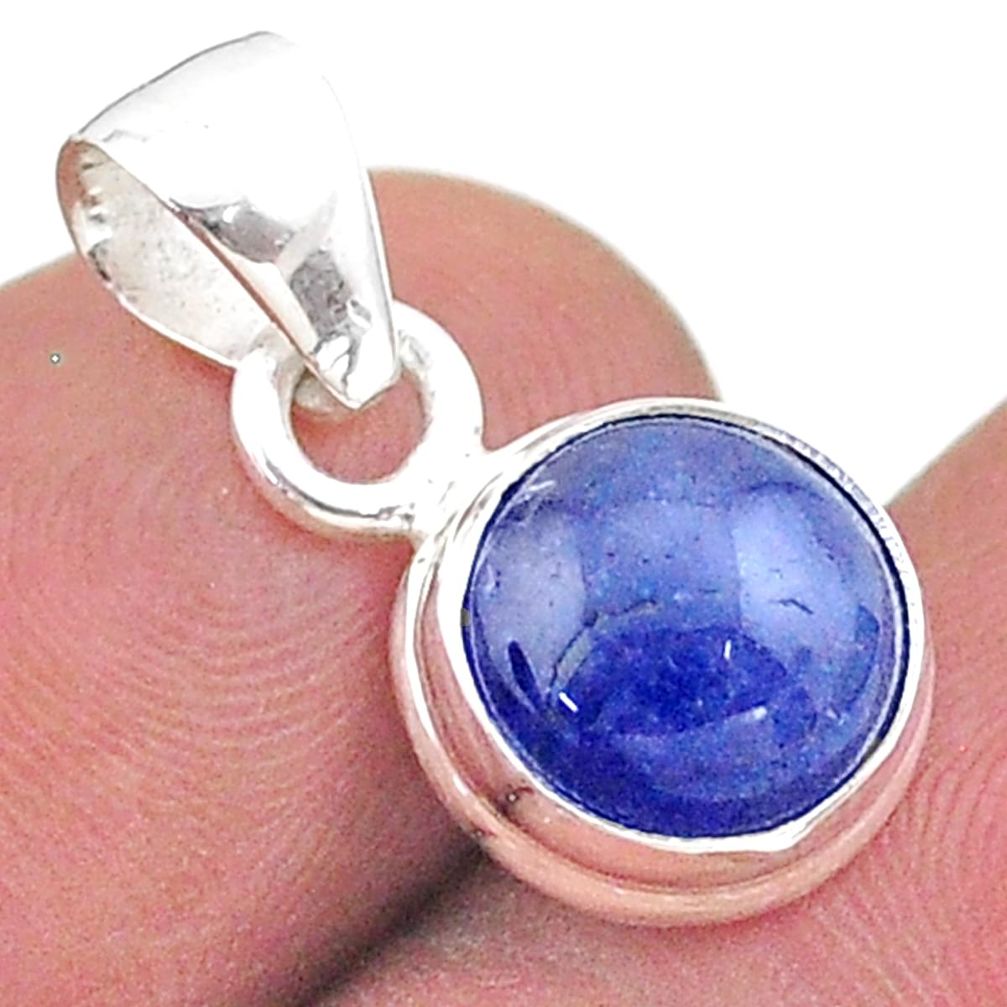 3.43cts natural blue tanzanite 925 sterling silver pendant jewelry t44737