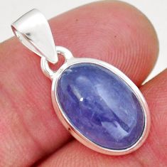 5.36cts natural blue tanzanite oval 925 sterling silver pendant jewelry y16429