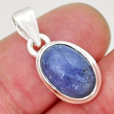 4.24cts natural blue tanzanite oval 925 sterling silver pendant jewelry y16435