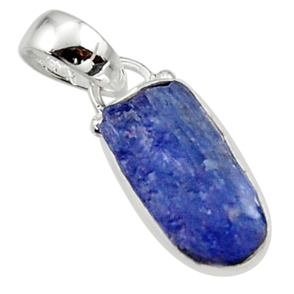 4.81cts natural blue tanzanite rough 925 sterling silver pendant jewelry r29946