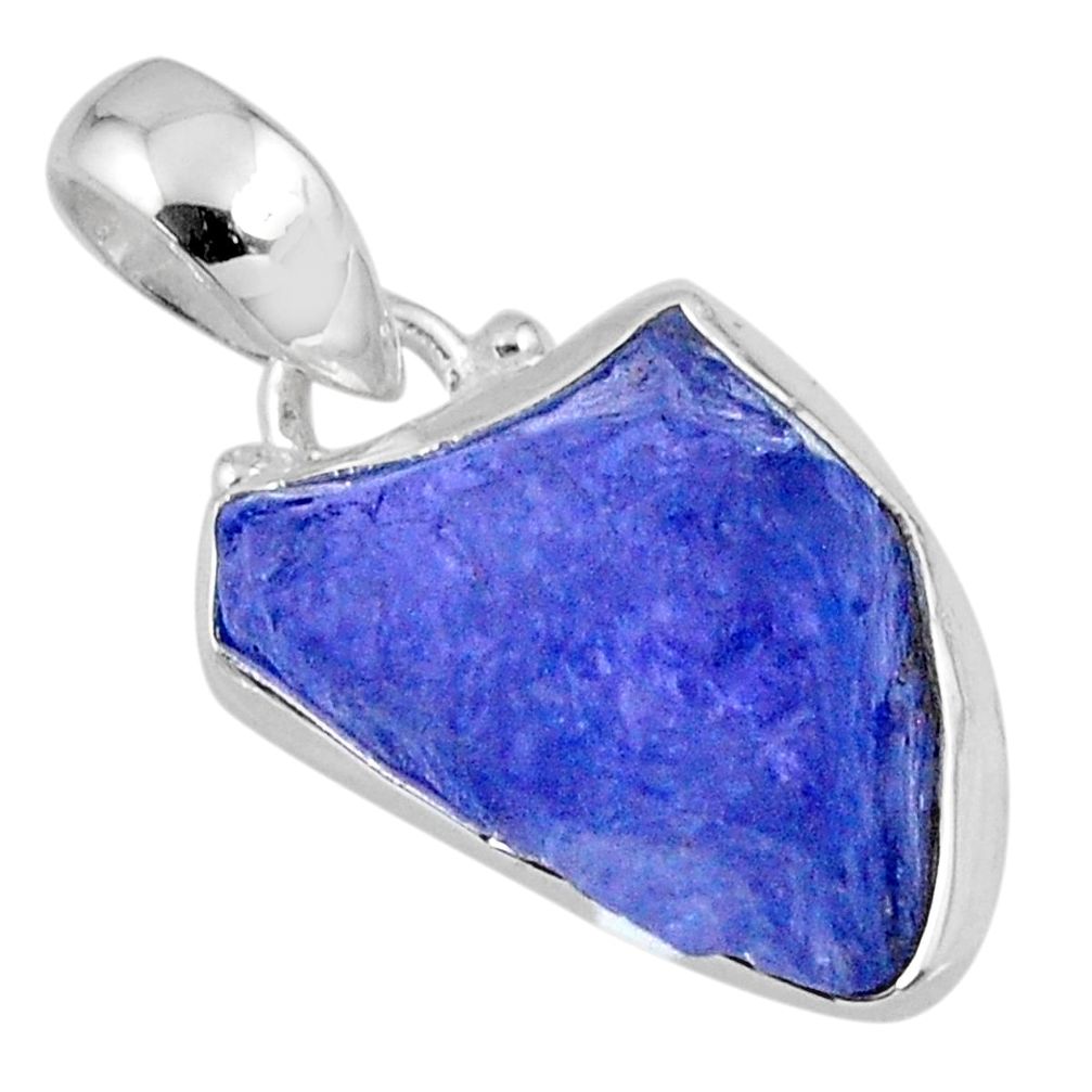 10.76cts natural blue tanzanite rough 925 sterling silver pendant jewelry r56582