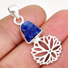 4.89cts natural blue tanzanite rough 925 sterling silver pendant jewelry y7813