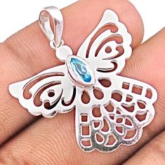 0.41cts natural blue topaz 925 sterling silver dragonfly pendant jewelry u17520
