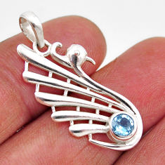 0.95cts natural blue topaz 925 sterling silver peacock pendant jewelry y86212