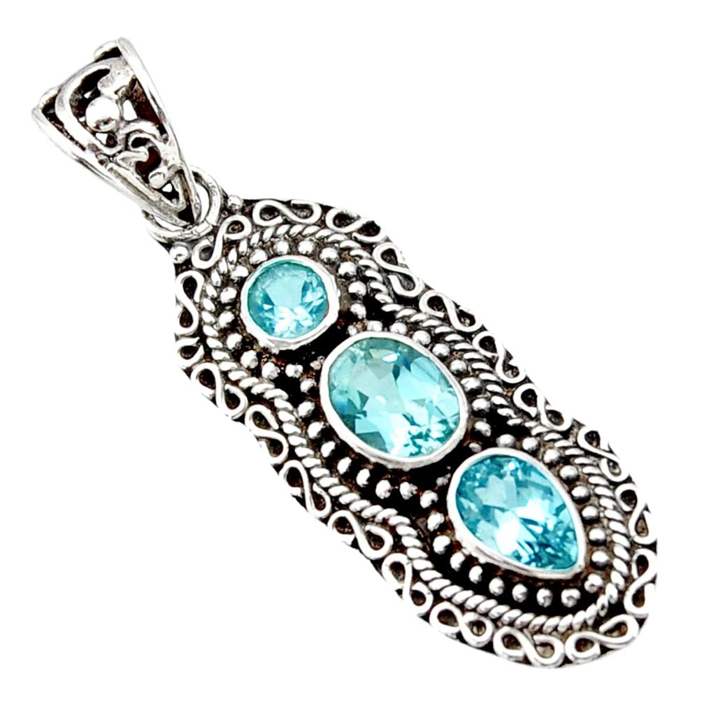 blue topaz 925 sterling silver pendant jewelry d44823