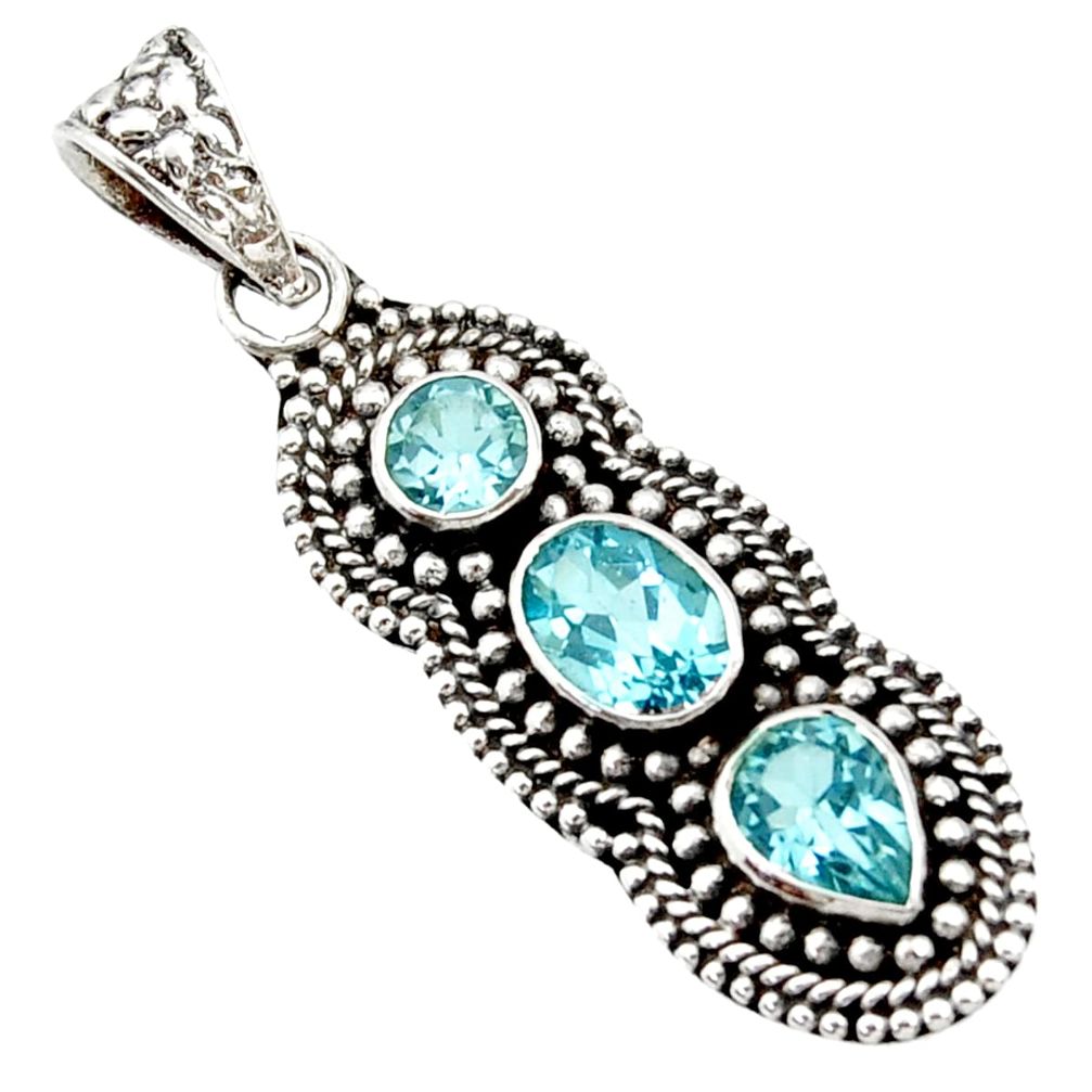 blue topaz 925 sterling silver pendant jewelry d44828