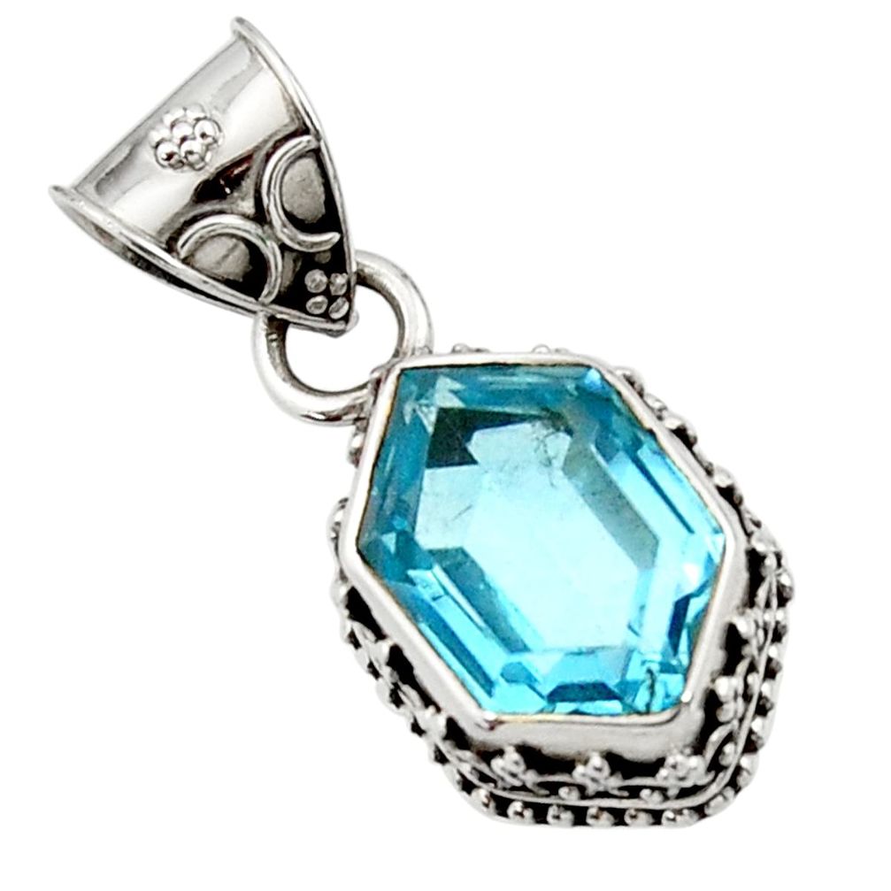  blue topaz 925 sterling silver pendant jewelry d45207