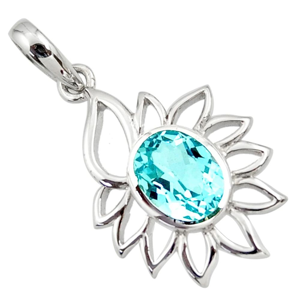 blue topaz 925 sterling silver pendant jewelry d45642