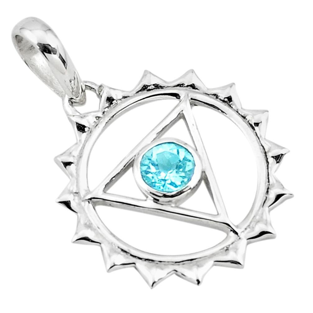 blue topaz 925 sterling silver pendant jewelry d45692