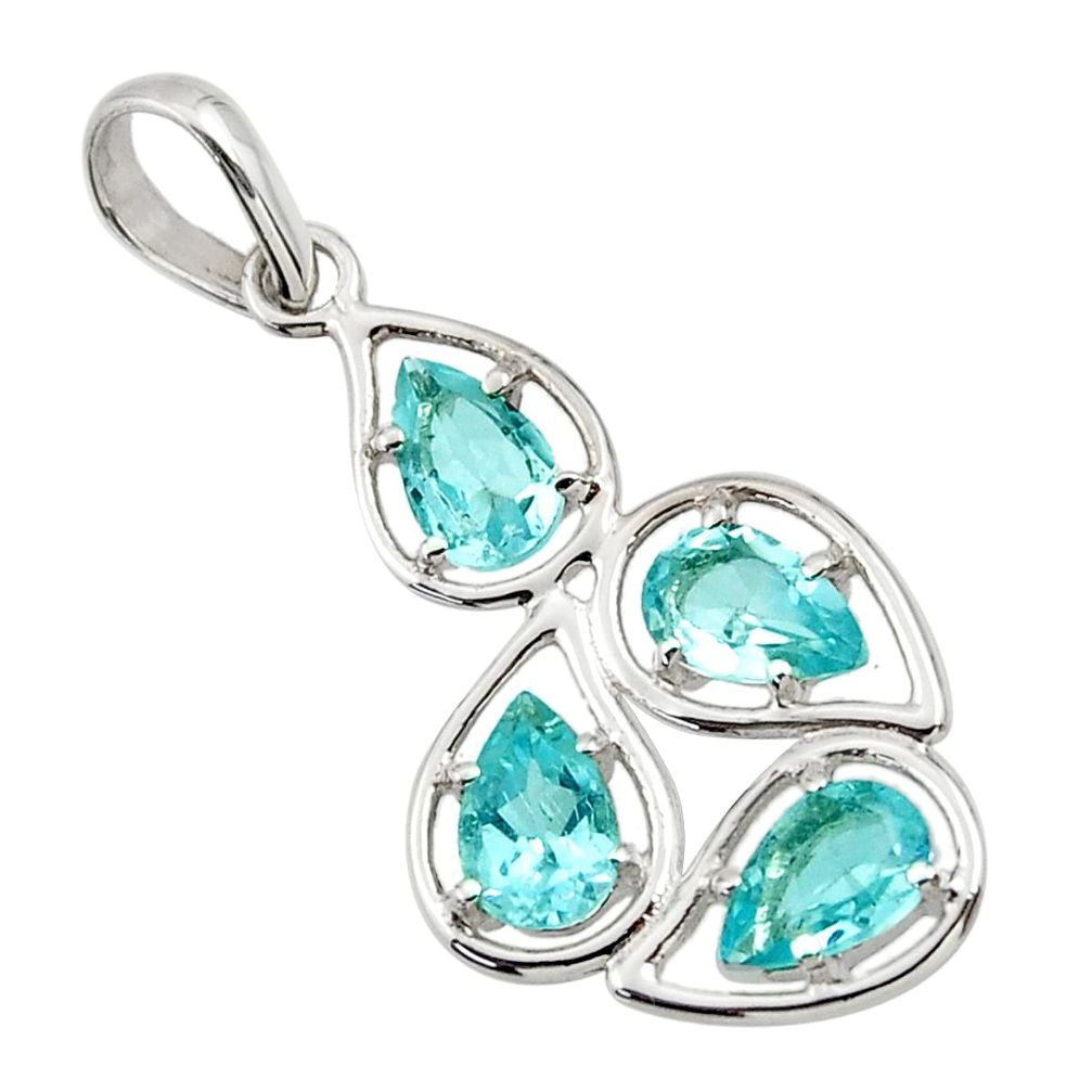blue topaz pear 925 sterling silver pendant jewelry d45605