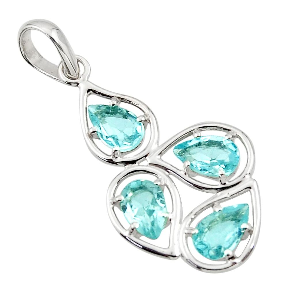 blue topaz pear 925 sterling silver pendant jewelry d45609