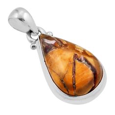 8.15cts natural brecciated mookaite (australian jasper) silver pendant n37059