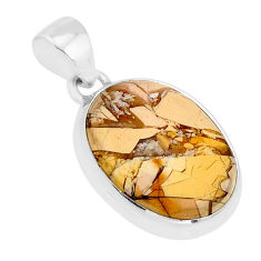 11.59cts natural brecciated mookaite (australian jasper) silver pendant y66532