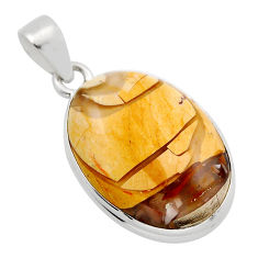 13.56cts natural brecciated mookaite (australian jasper) silver pendant y88701