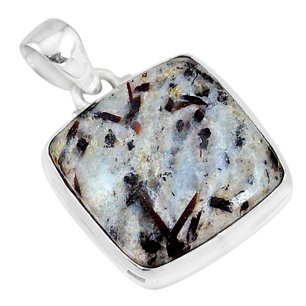 19.23cts natural bronze astrophyllite (star leaf) 925 silver pendant r95992