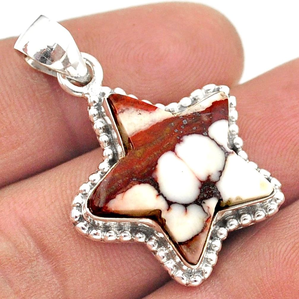 16.15cts natural bronze wild horse magnesite 925 silver star fish pendant t59432