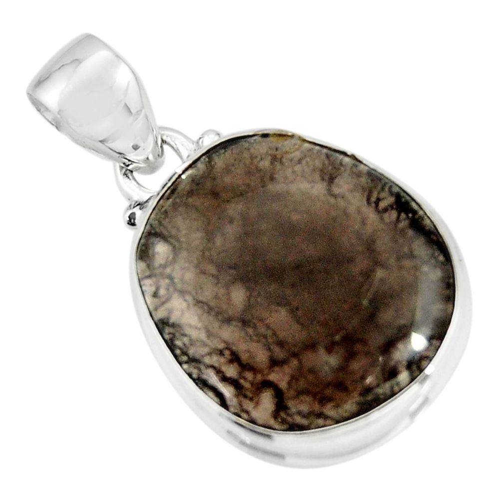 15.08cts natural brown agni manitite 925 sterling silver pendant jewelry r20756