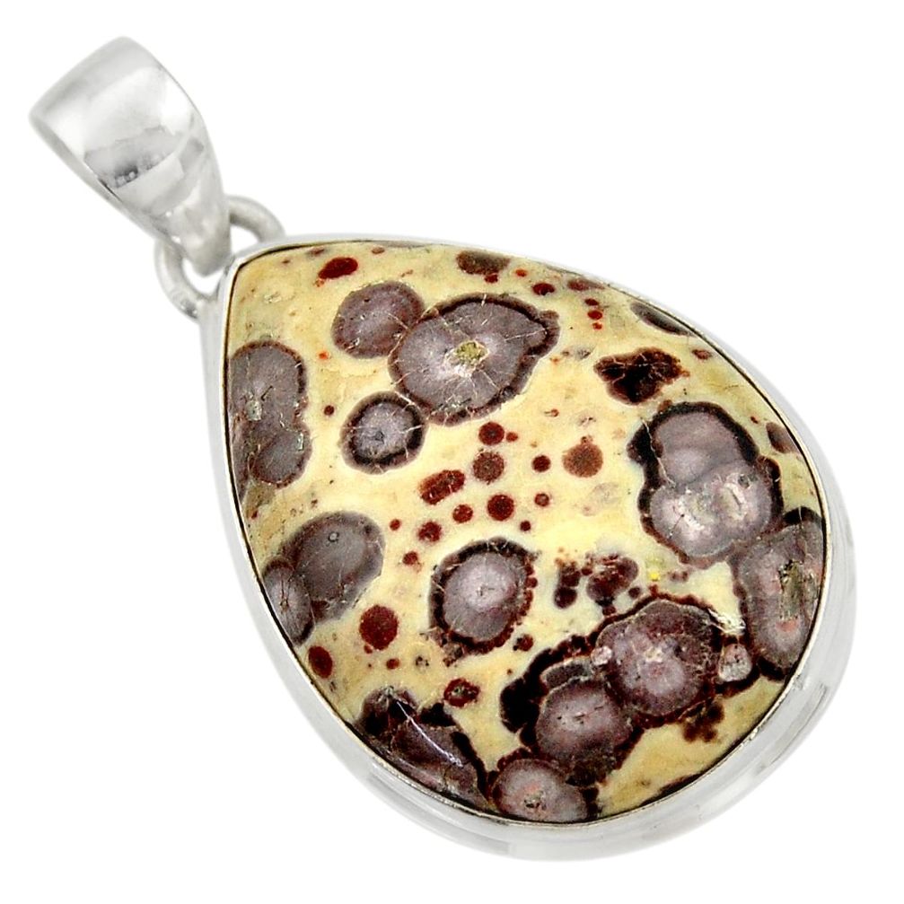  brown asteroid jasper 925 sterling silver pendant d41605