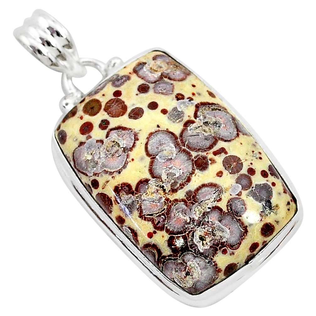 20.51cts natural brown asteroid jasper 925 sterling silver pendant r94857