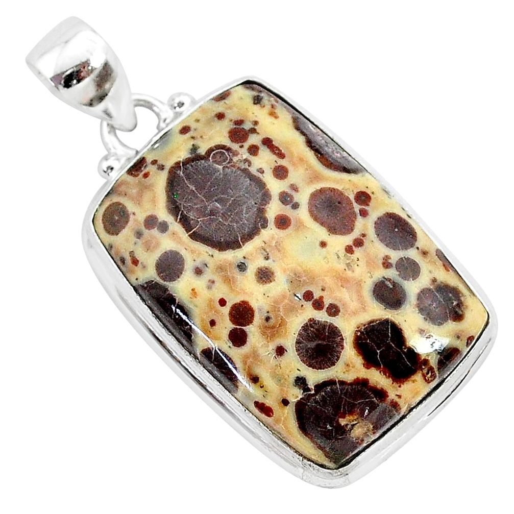 23.95cts natural brown asteroid jasper 925 sterling silver pendant r94859