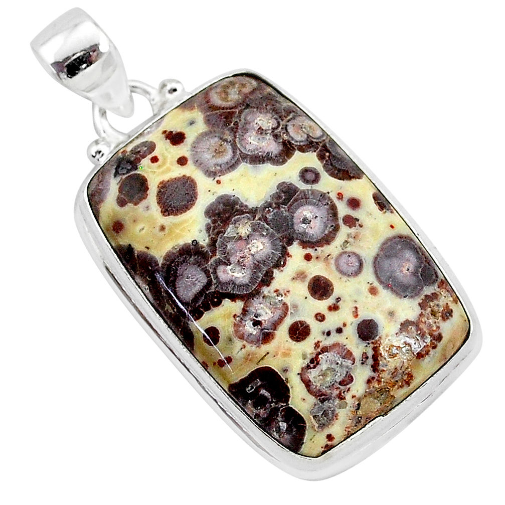 23.84cts natural brown asteroid jasper 925 sterling silver pendant r94860
