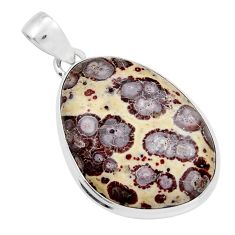 18.94cts natural brown asteroid jasper fancy 925 sterling silver pendant y20890