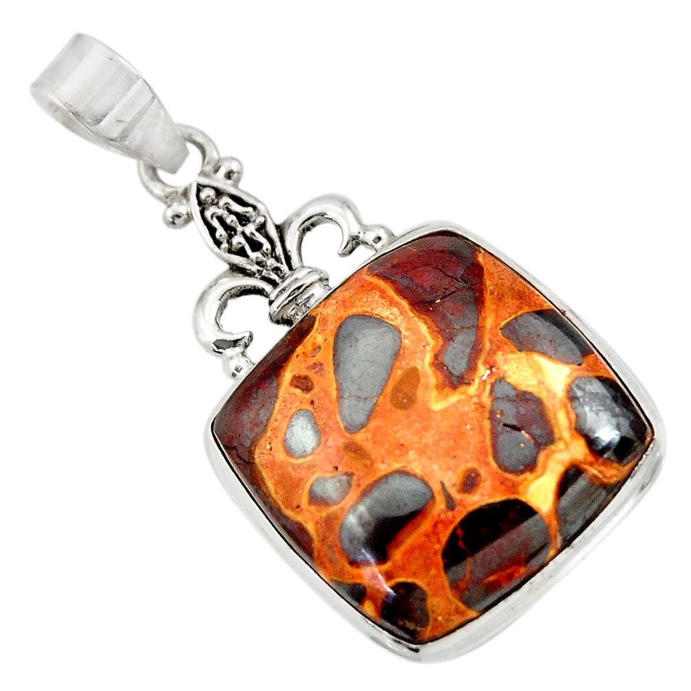  brown bauxite 925 sterling silver pendant jewelry d42172