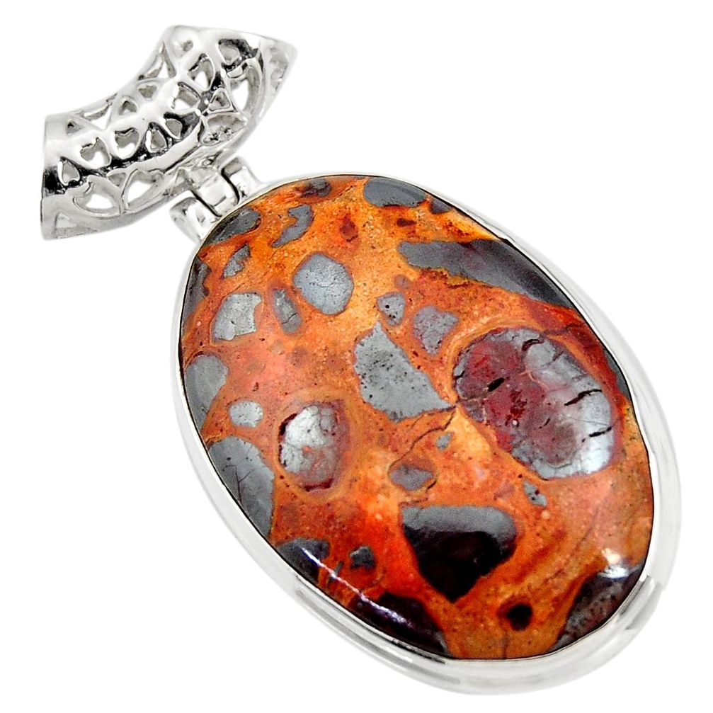  brown bauxite oval 925 sterling silver pendant jewelry d42180