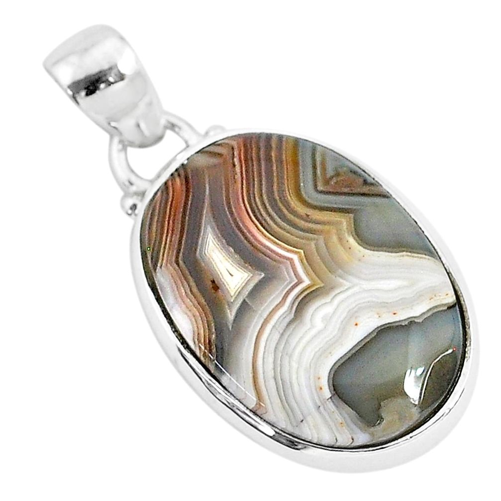 14.23cts natural brown botswana agate 925 sterling silver pendant jewelry r94660