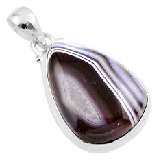 18.23cts natural brown botswana agate 925 sterling silver pendant jewelry u18008