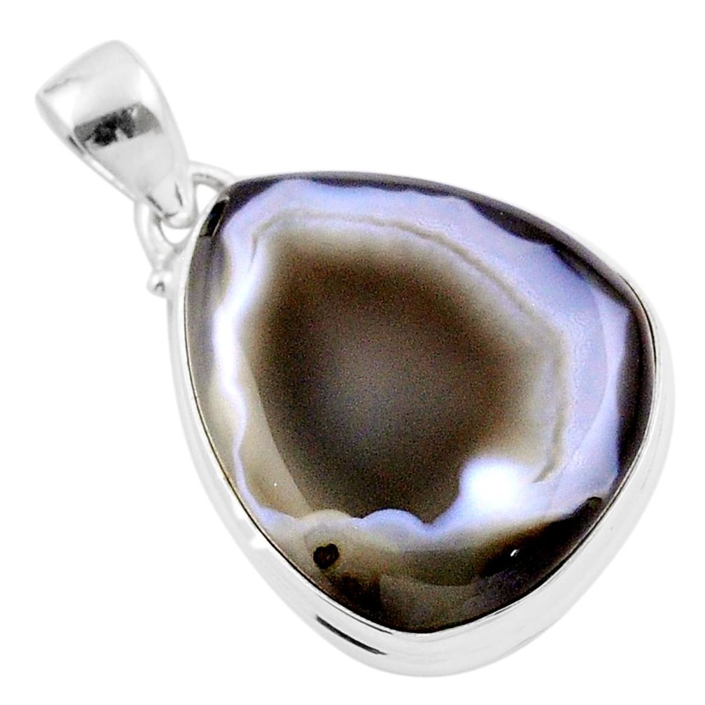 19.68cts natural brown botswana agate 925 sterling silver pendant jewelry u18011