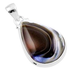 18.15cts natural brown botswana agate 925 sterling silver pendant jewelry u18017