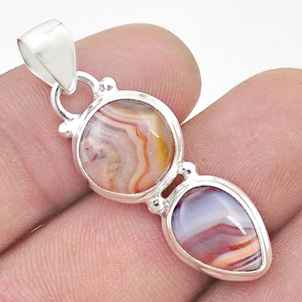 9.61cts natural brown botswana agate 925 sterling silver pendant jewelry u49622