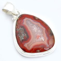 15.82cts natural brown botswana agate 925 sterling silver pendant jewelry u59561