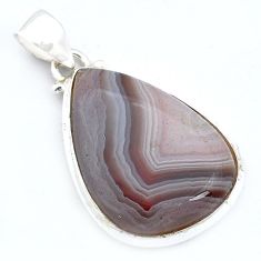 15.68cts natural brown botswana agate 925 sterling silver pendant jewelry u59778