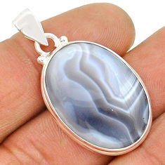 17.57cts natural brown botswana agate 925 sterling silver pendant jewelry u88041