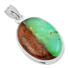 21.03cts natural brown boulder chrysoprase 925 sterling silver pendant y23339