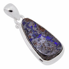 9.23cts natural brown boulder opal 925 sterling silver pendant jewelry n36984