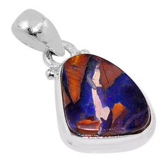 6.17cts natural brown boulder opal 925 sterling silver pendant jewelry n37016