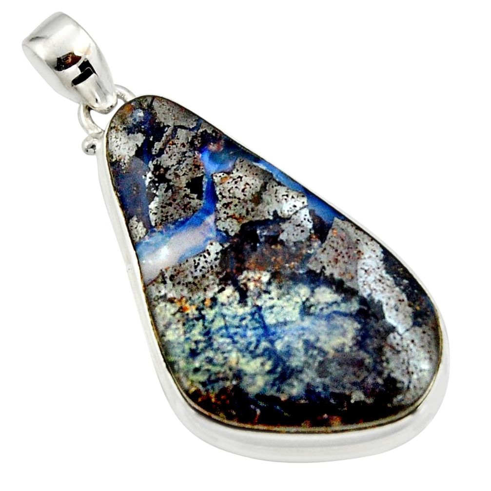 41.20cts natural brown boulder opal 925 sterling silver pendant jewelry r36266