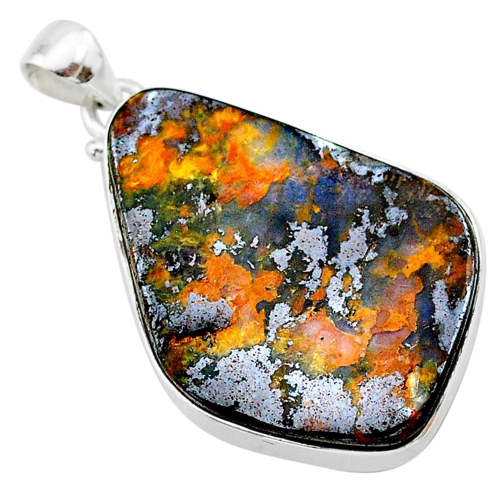 32.73cts natural brown boulder opal 925 sterling silver pendant jewelry t22376